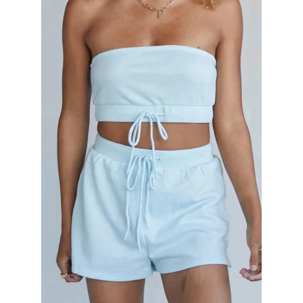 Princess Polly Sophie Baby Blue Lounge Shorts
